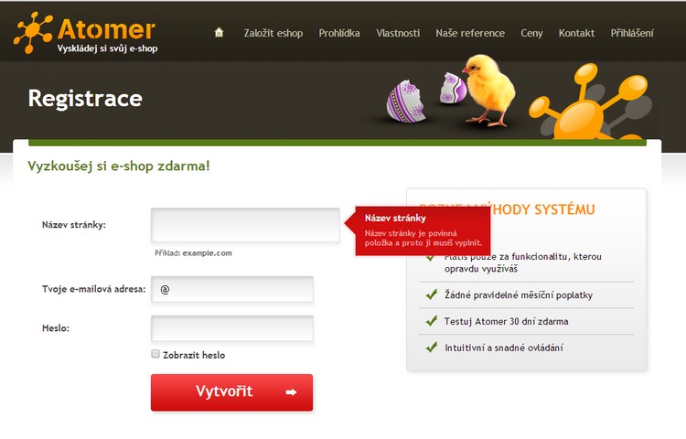Atomer-registrace